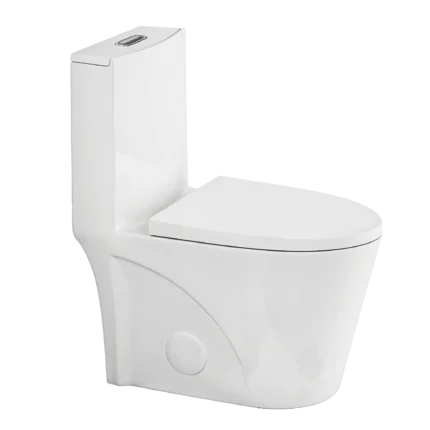 Toilette Monopièce Blanche Lustrée – Double Chasse, Cuve Allongée, Porcelaine Vitrifiée – Certifiée cUPC & WaterSense