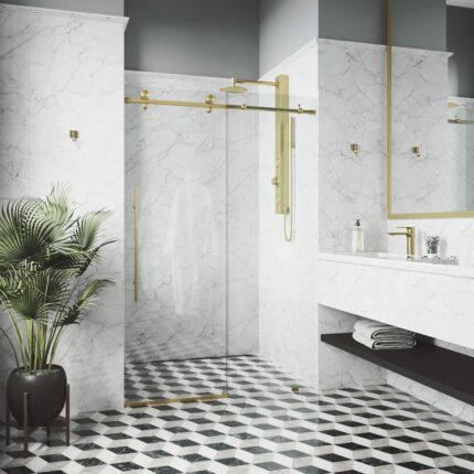 ORIKA – Ensemble de Douche Coulissante Réversible 48x76”